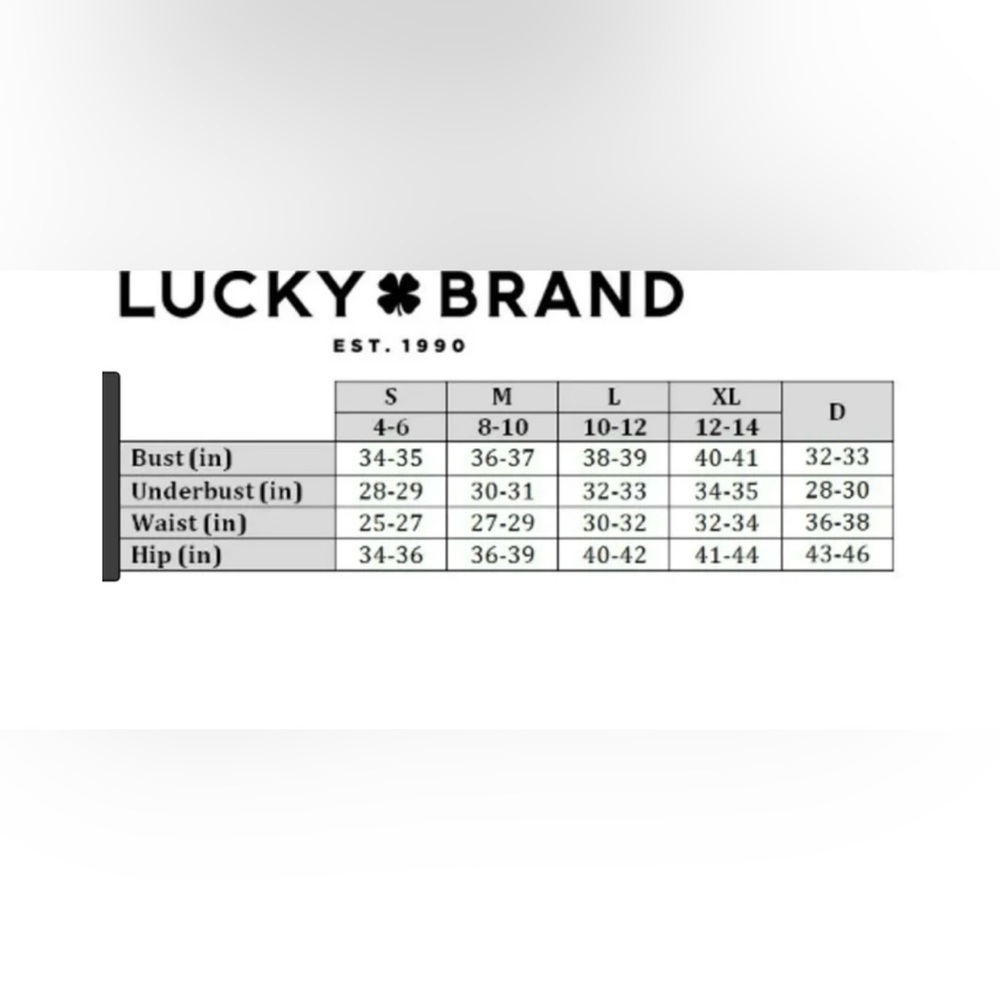 NWT Lucky Brand Women's Geo Lace Trim V-Neck Ruffle Hem Cotton Top Size XS - Picture 10 of 10